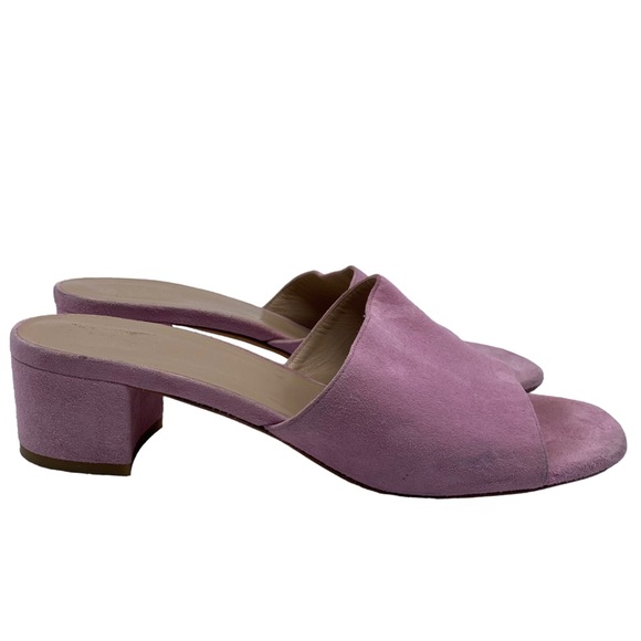 Maryam Nassir Zadeh Sandals Sophie Pink Suede Heeled Slide Size 10.5 - Picture 3 of 12